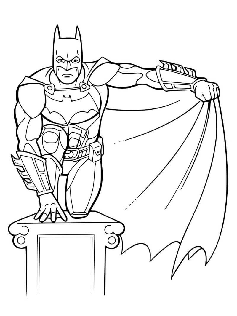 Desenho de Batman de Ação para Colorir Pdf e Pintar