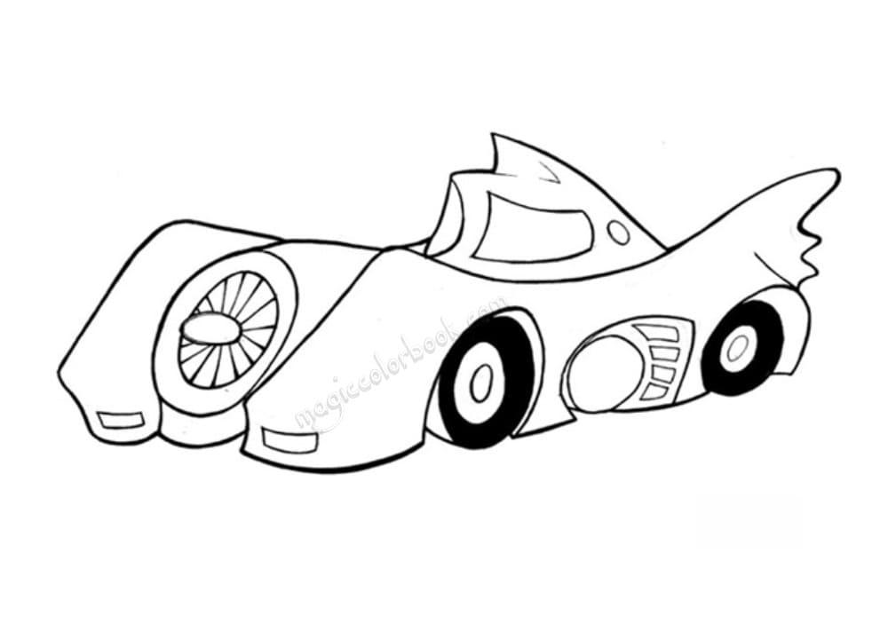 Desenho de Batmovel para Colorir Imprimivel Grátis e Pintar