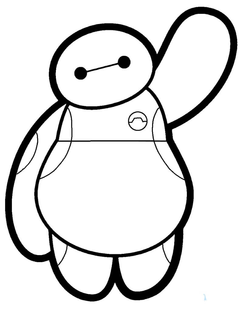 Desenho de Baymax Grátis para Imprimir e Colorir e Pintar