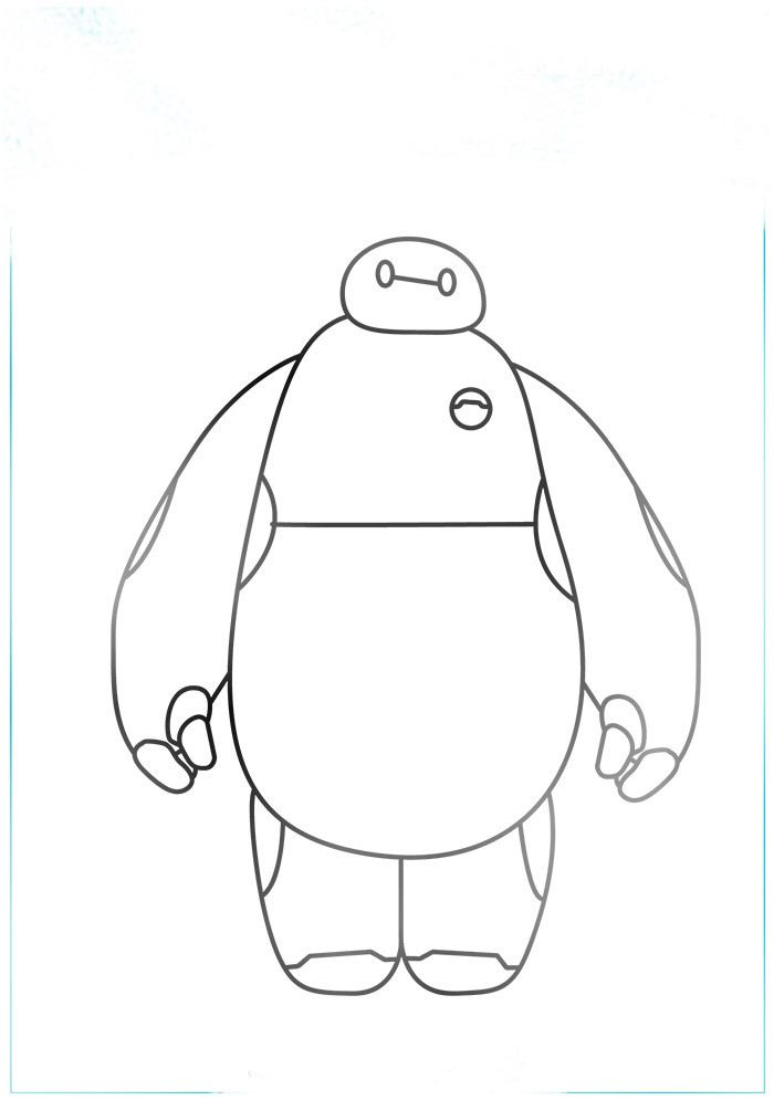 Desenho de Baymax para Colorir Online Pdf e Pintar