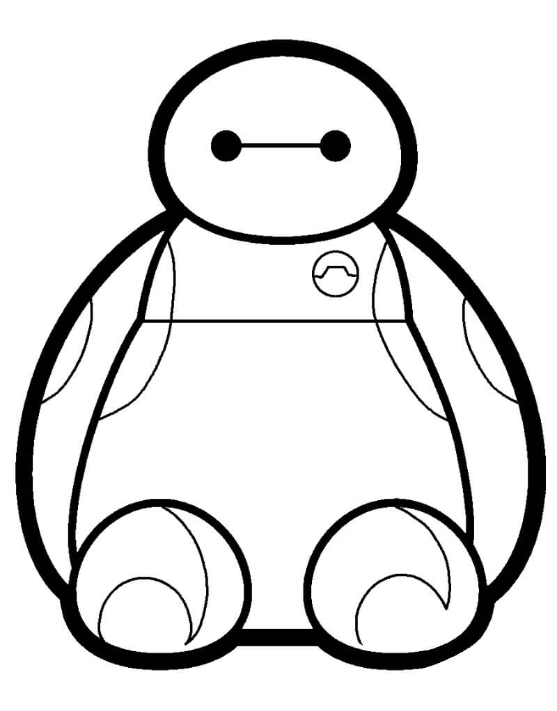 Desenho de Baymax Pdf para Imprimir e Colorir e Pintar