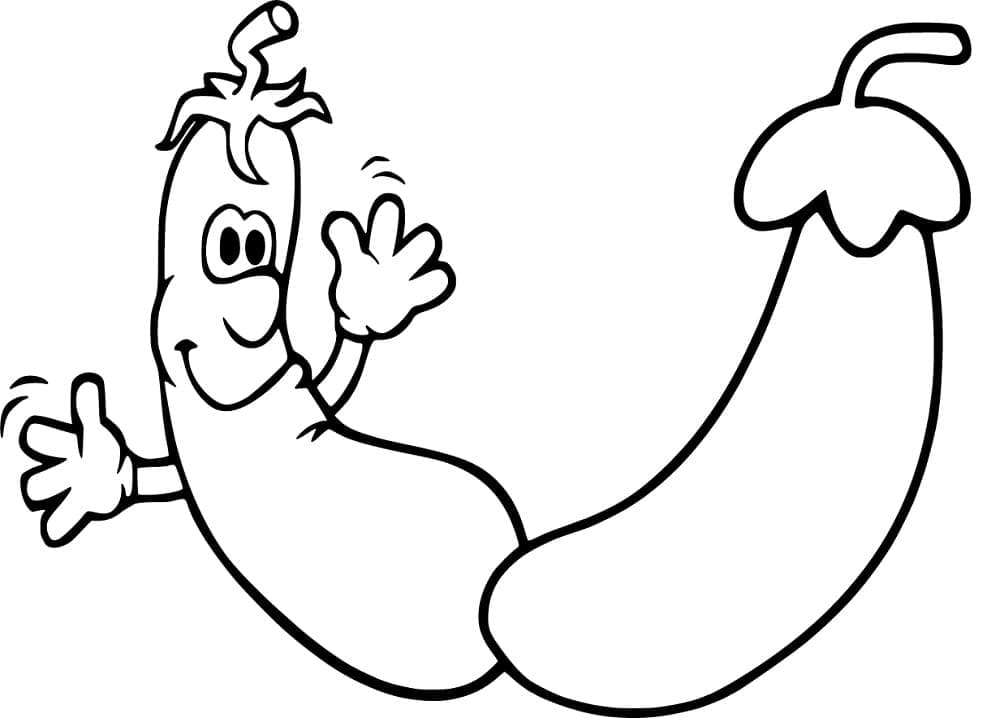 Desenho Berinjela Engracada para Colorir e Pintar