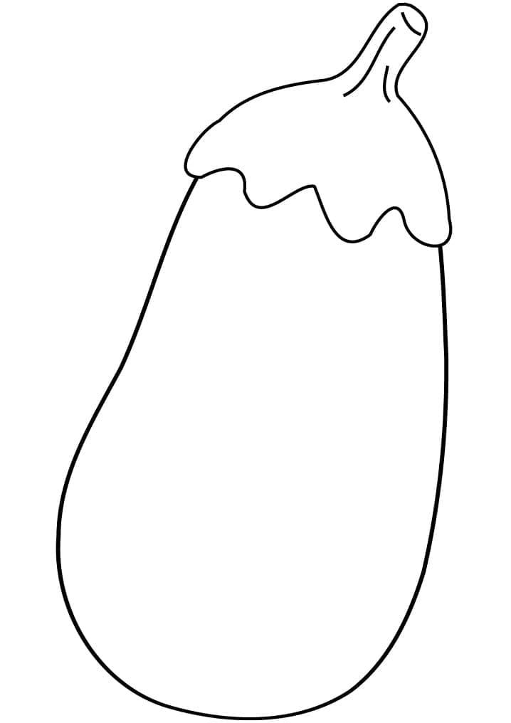 Desenho de Berinjela para Colorir com Tinta Guache para Imprimir e Pintar