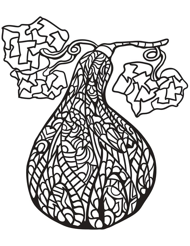 Desenho Zentangle de Berinjela para Colorir e Pintar