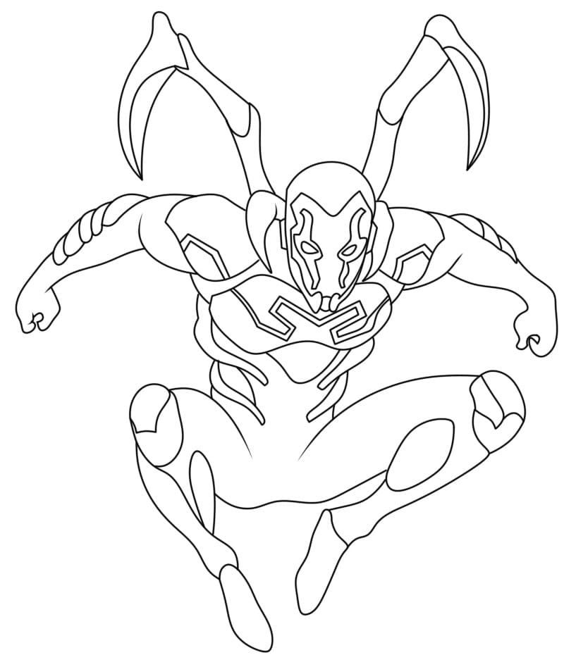 Desenho de Besouro Azul Grátis para Colorir e Pintar