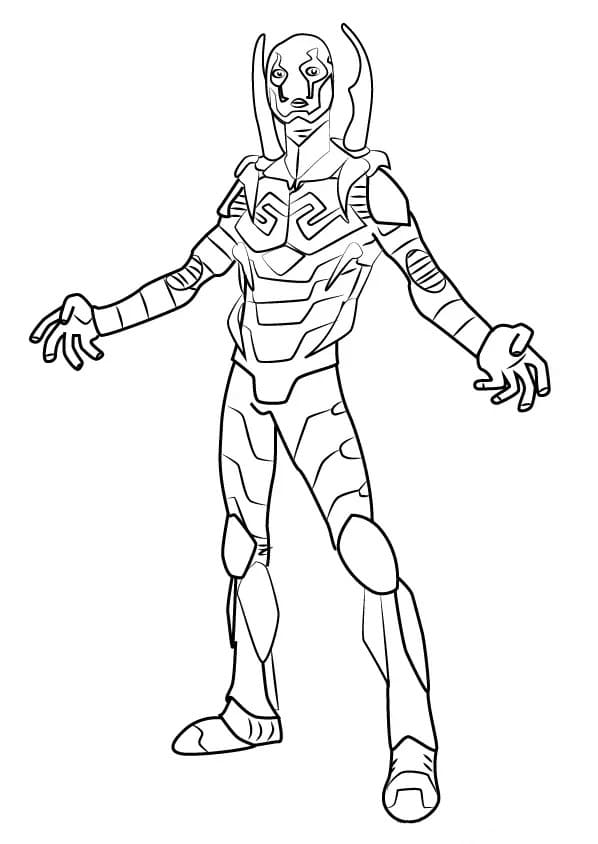 Desenho de Besouro Azul para Crianças para Colorir e Pintar