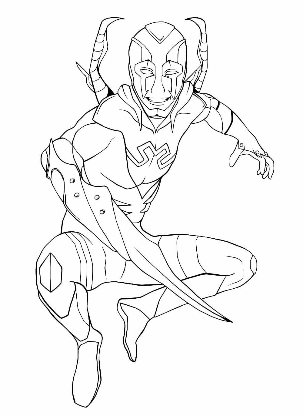 Desenho de Super Herói Dc Besouro Azul para Colorir e Pintar