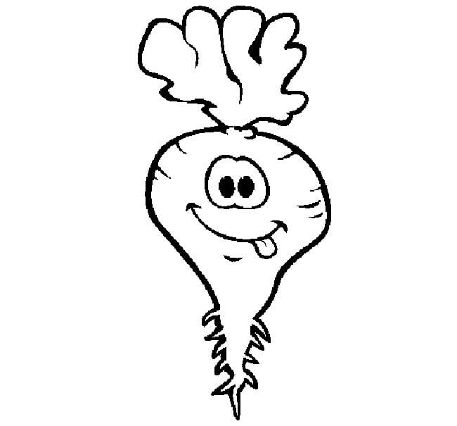 Desenho de Beterraba Fofinha para Colorir e Pintar