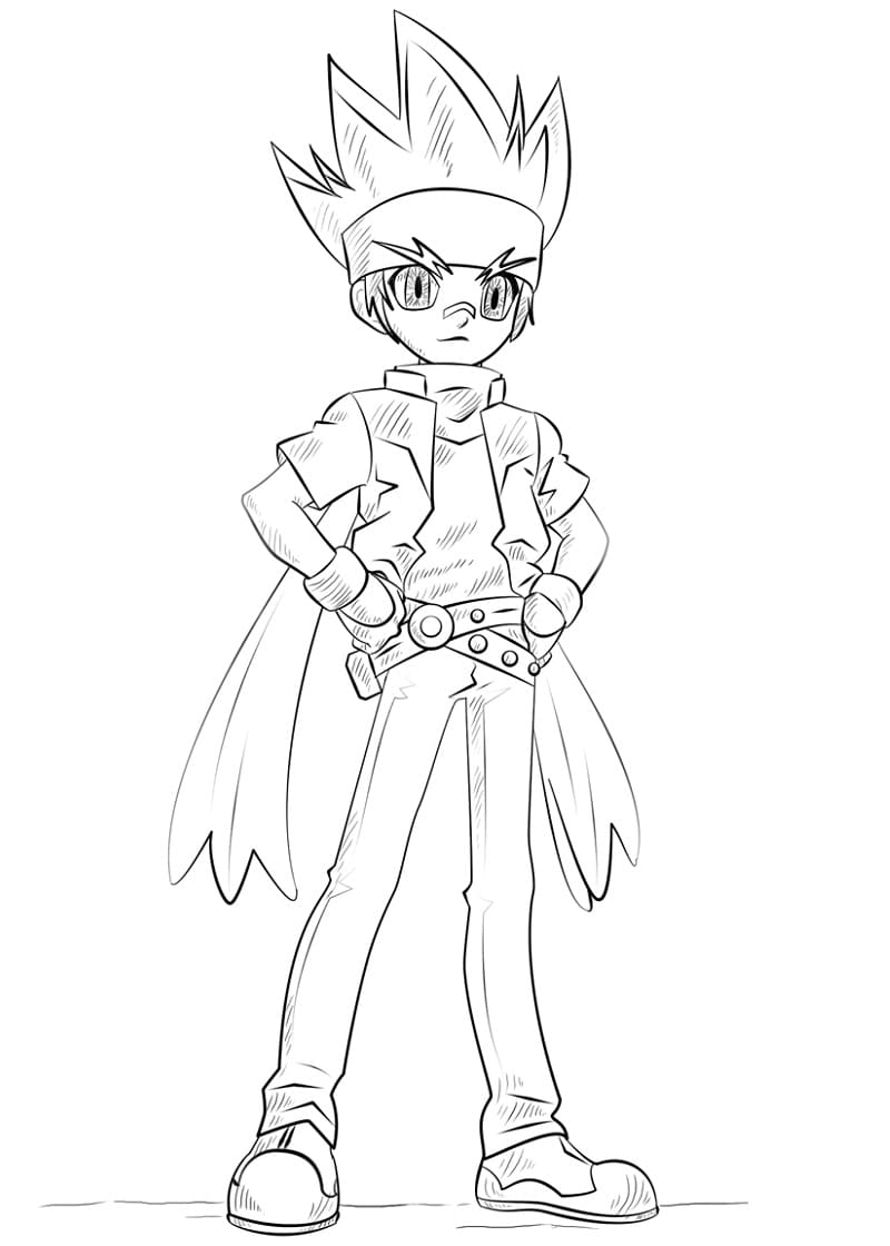 Desenho de Gingka Hagane para Pintar