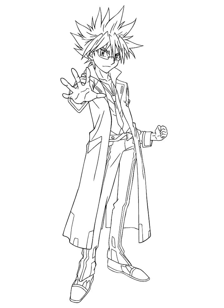 Desenho Kite Beyblade para Colorir e Pintar