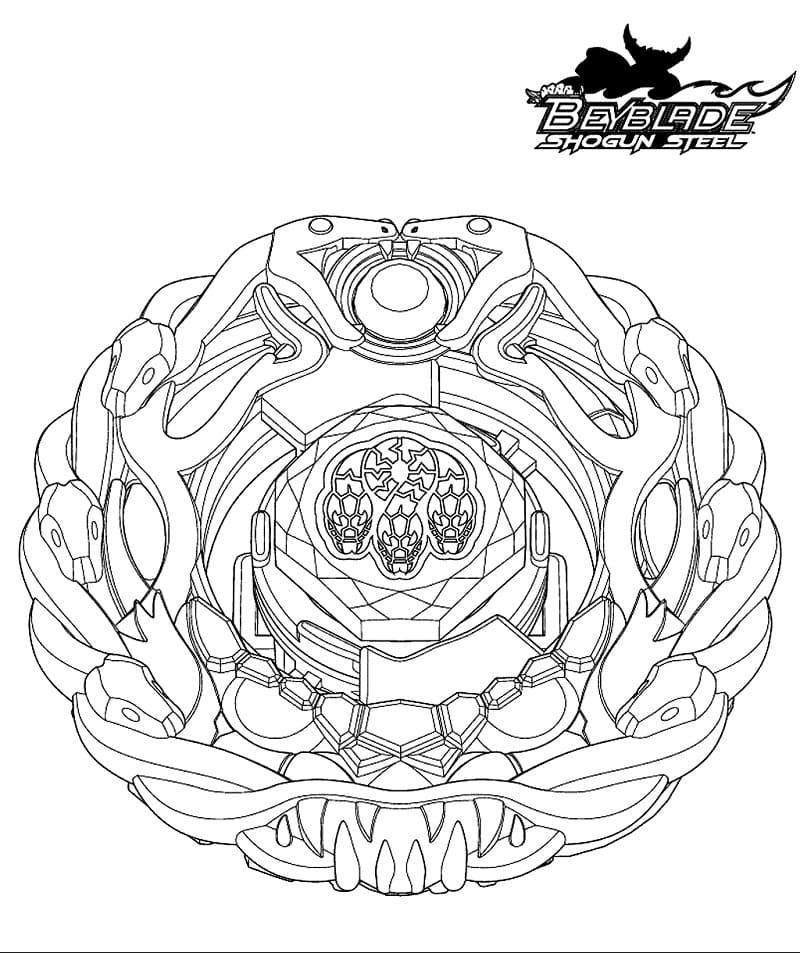 Desenho Pirate Orochi 145D Beyblade para Colorir e Pintar