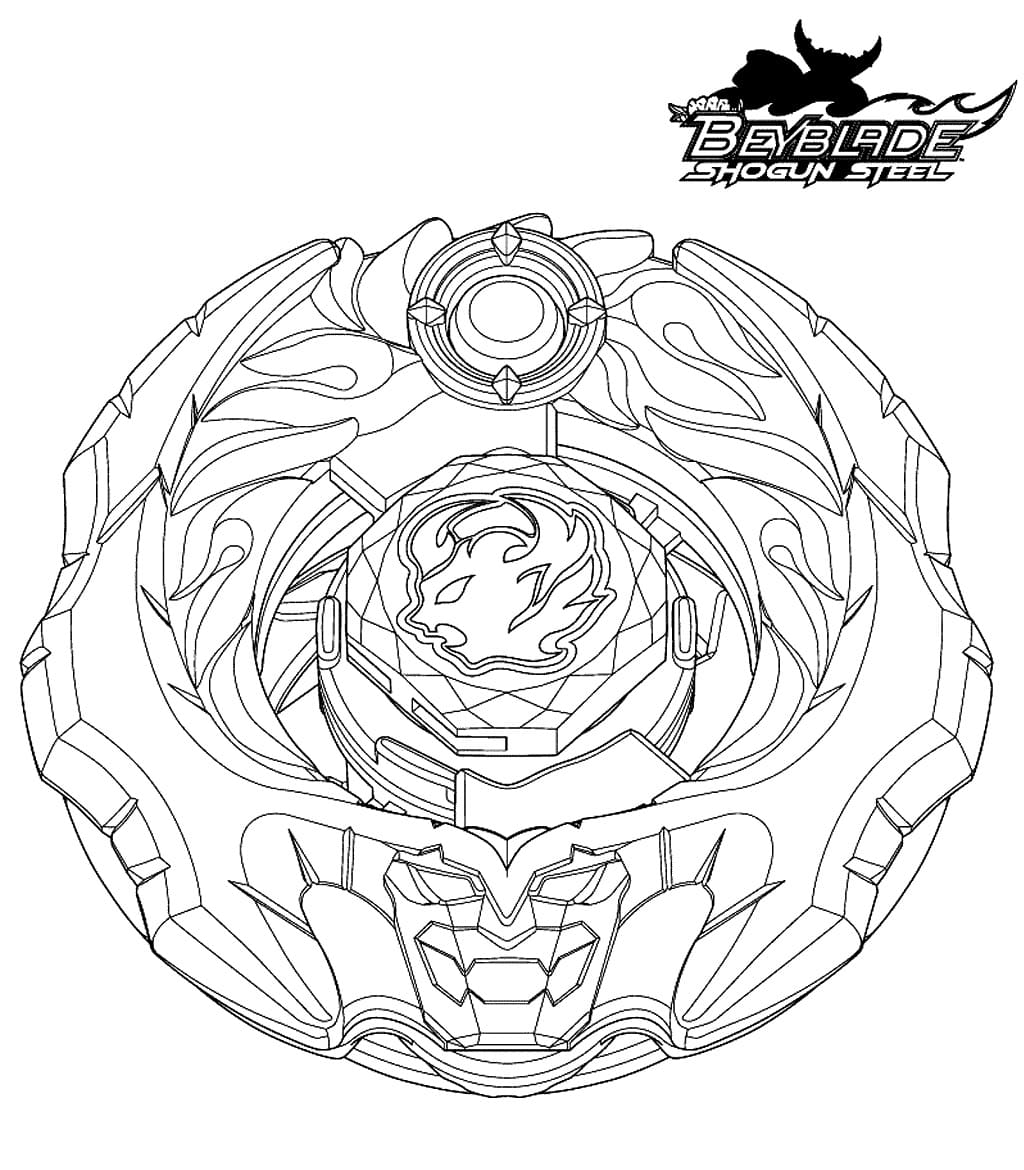 Desenho Samurai Ifrit W145Cf Beyblade para Colorir e Pintar
