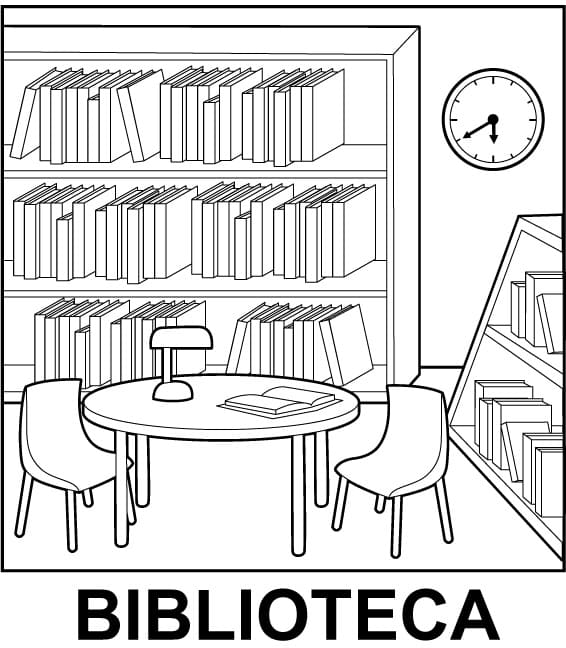Desenho de Biblioteca Infantil para Colorir e Imprimir Pdf Grátis e Pintar