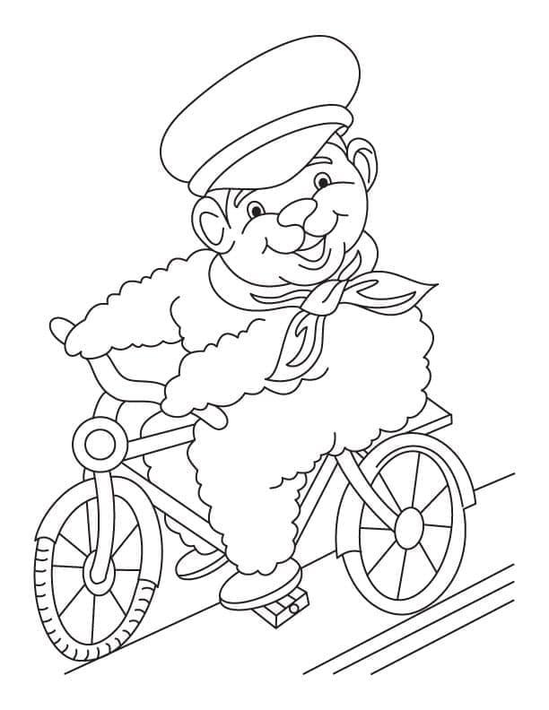 Desenho de Anda de Bicicleta para Colorir e Pintar