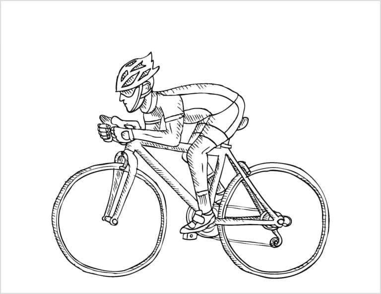Desenho de Andar de Bicicleta para Colorir e Pintar