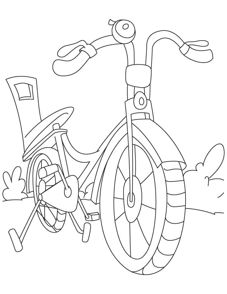 Desenho de Bicicleta Básica para Colorir e Pintar