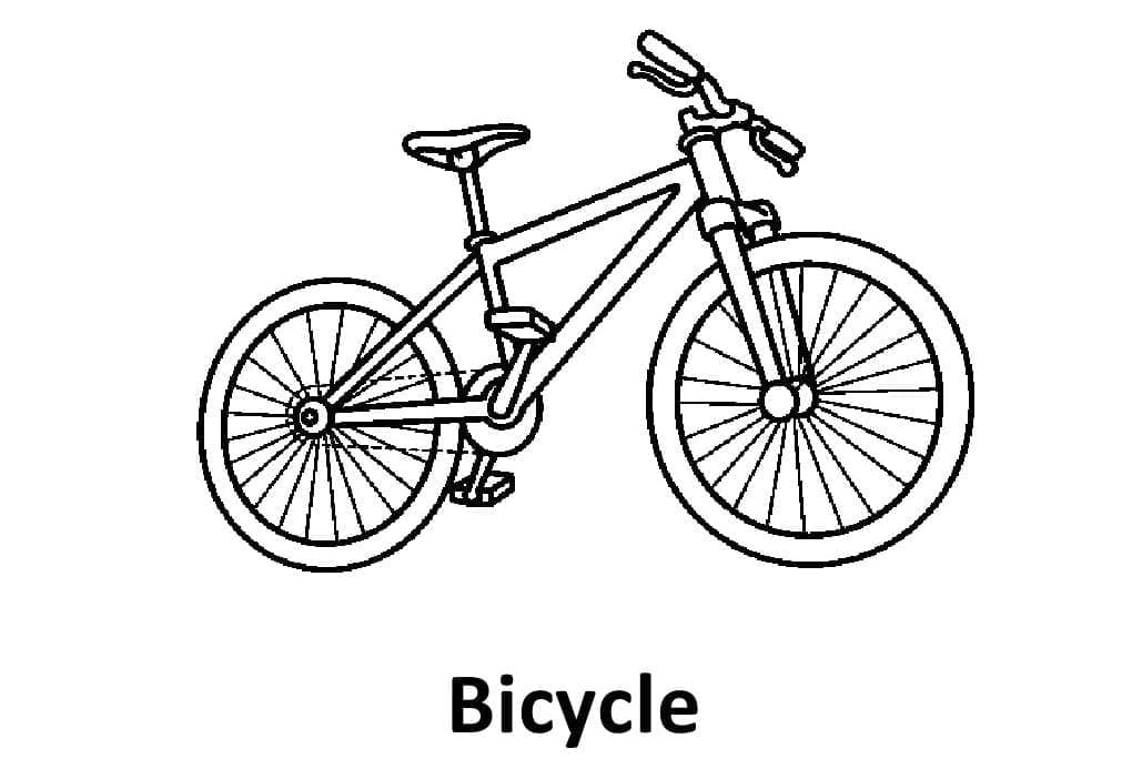 Desenho de Bicicleta Grátis para Crianças para Colorir e Pintar