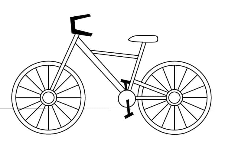 Desenho de Bicicleta Grátis para Colorir e Pintar
