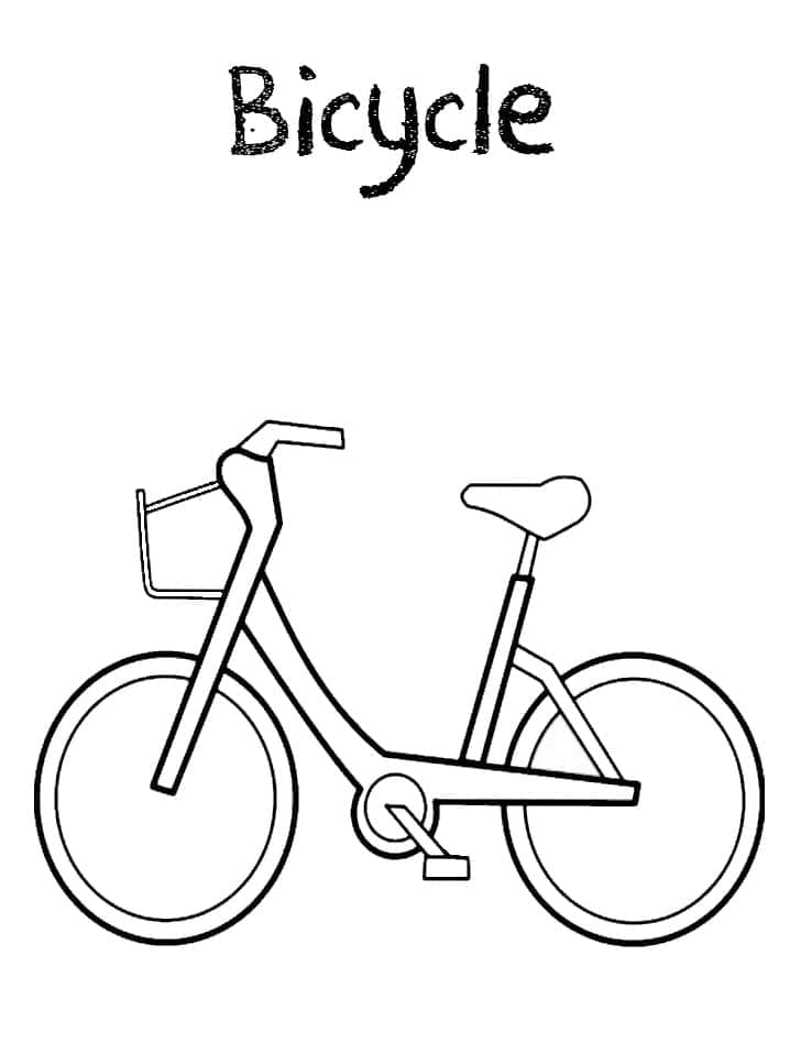 Desenho de Bicicleta para Meninas para Colorir e Pintar