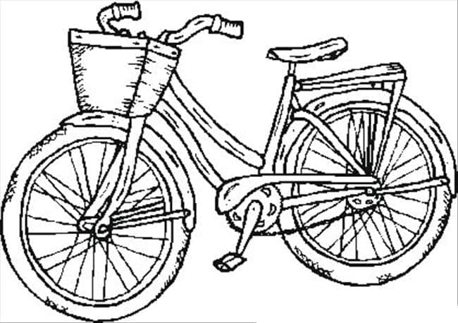 Desenho de uma Bela Bicicleta para Colorir e Pintar