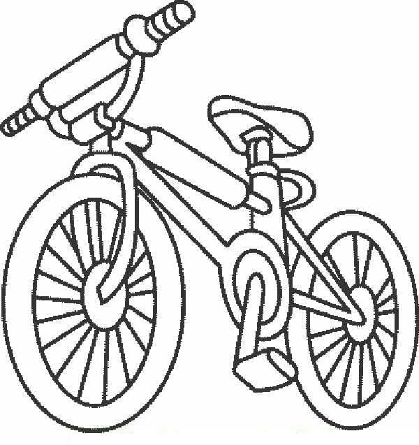 Desenho de uma Bicicleta Básica para Colorir e Pintar