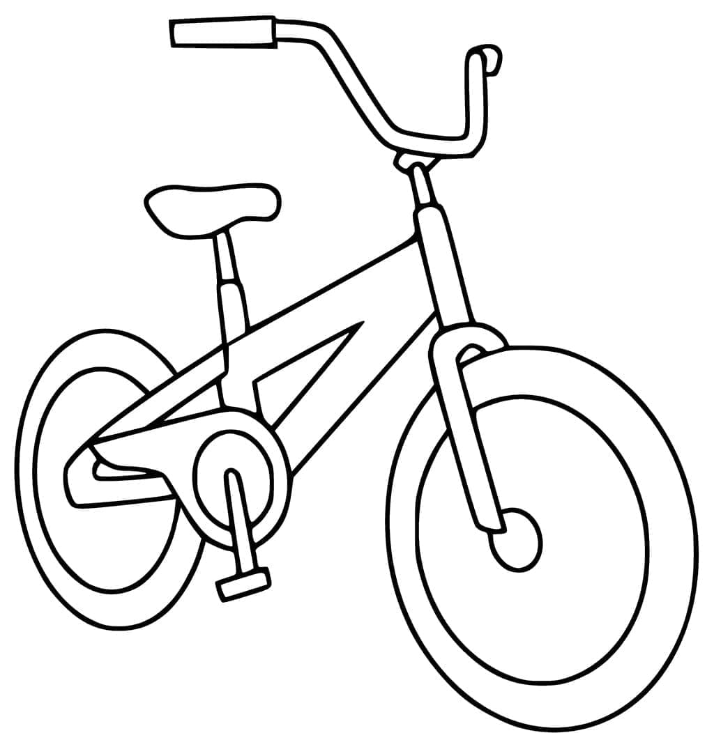 Desenho de uma Bicicleta Fácil para Colorir e Pintar