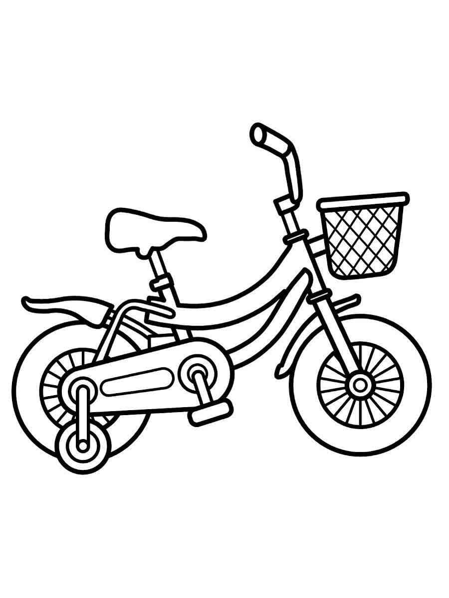 Desenho de uma Bicicleta Infantil Fofa para Colorir e Pintar