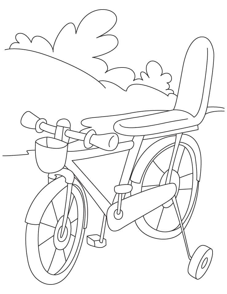 Desenho de uma Bicicleta Infantil para Colorir e Pintar