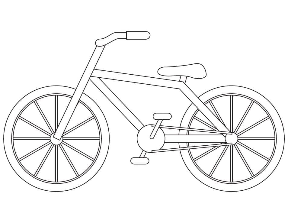 Desenho de uma Bicicleta Simples para Colorir e Pintar