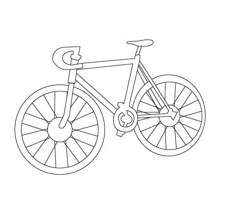 Desenho de uma Bicicleta Muito Fácil para Colorir e Pintar