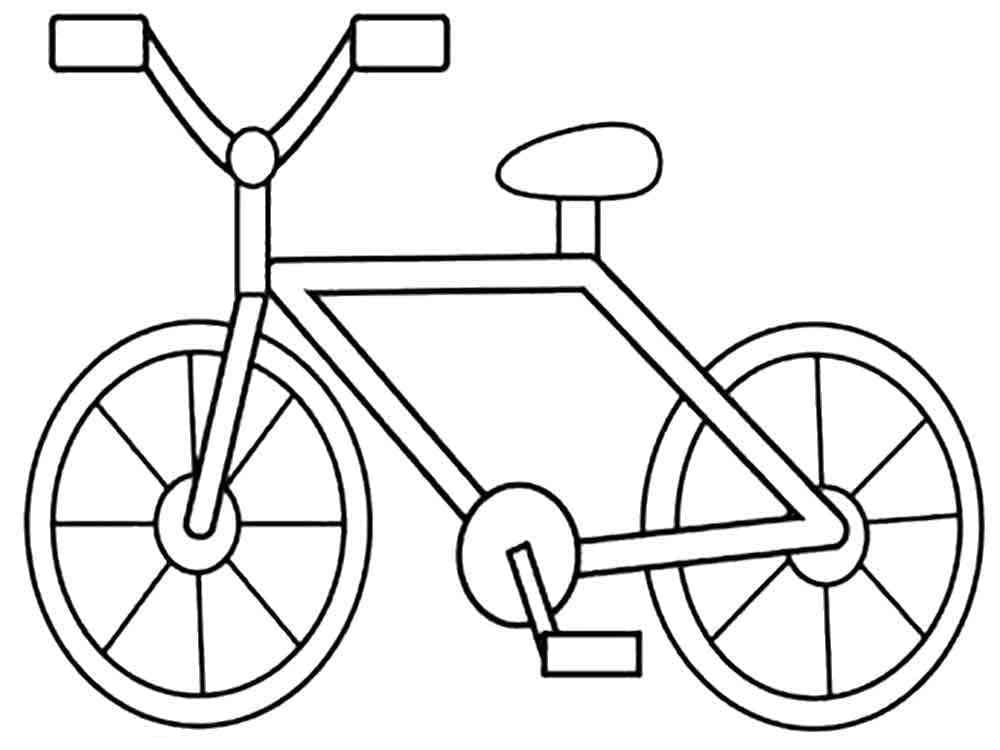 Desenho de uma Bicicleta Muito Simples para Colorir e Pintar