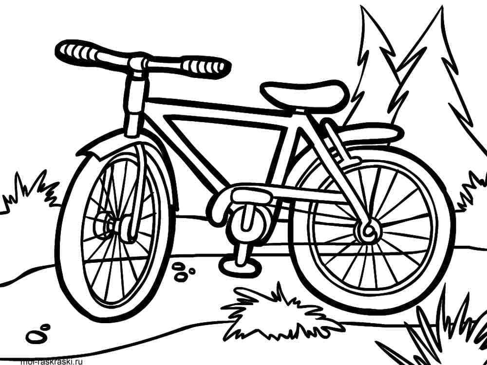 Desenho de uma Bicicleta para Colorir e Pintar