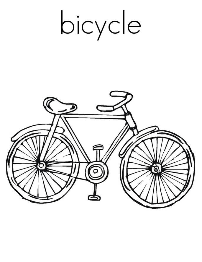 Desenho de Bicicleta Imprimivel para Imprimir e Colorir e Pintar