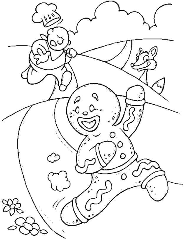 Desenho de Homem de Gengibre de Desenho Animado para Colorir