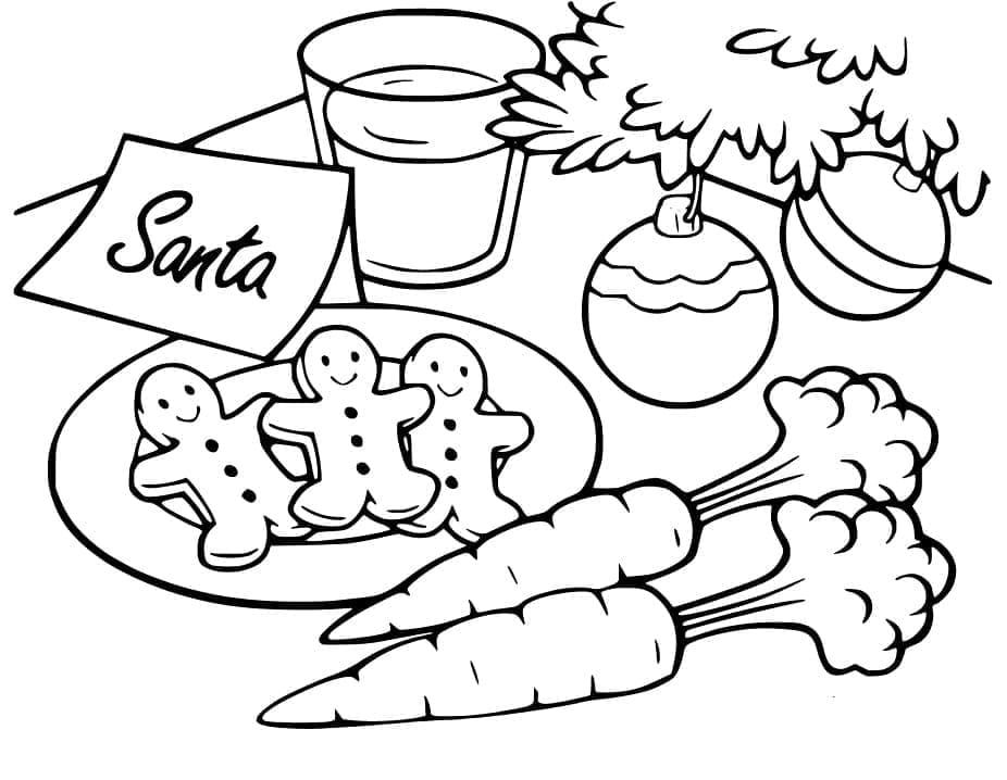 Desenho de Biscoitos de Natal Grátis para Crianças para Colorir