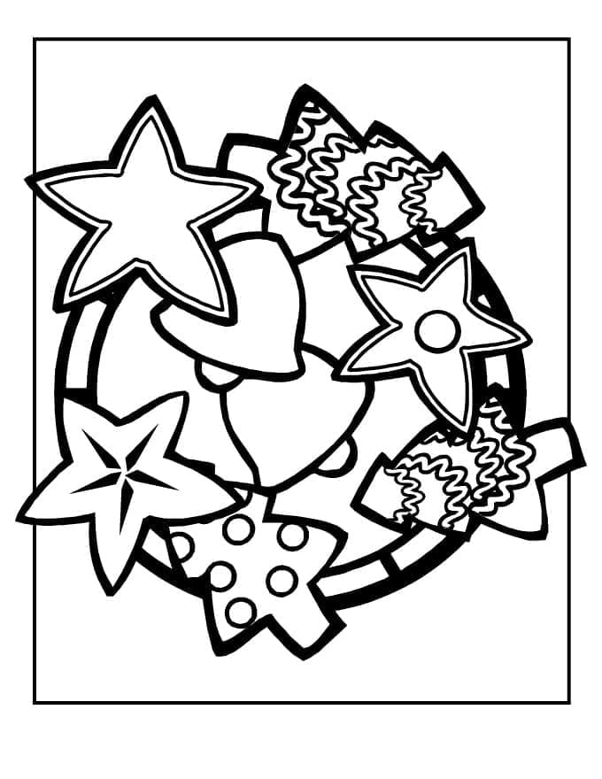 Desenho de Biscoitos de Natal Imprimivel para Colorir