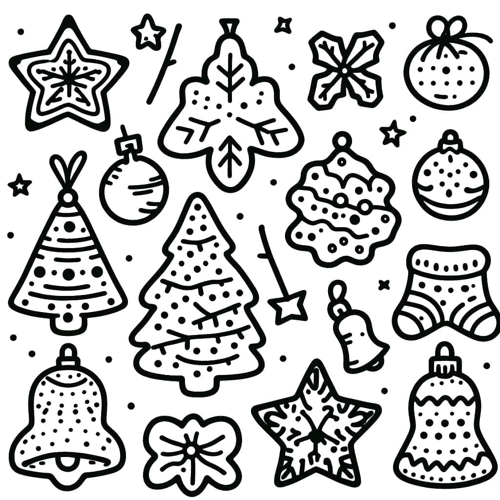 Desenho de Biscoitos de Natal para Colorir
