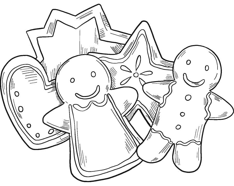 Desenho de Biscoitos de Natal para Crianças para Colorir