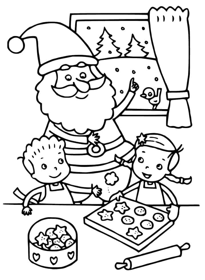 Desenho de Biscoitos Natalinos para Colorir