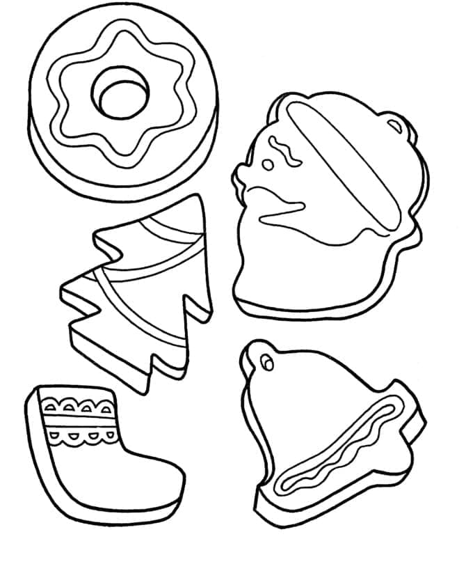 Desenhos de Biscoito de Natal para Colorir
