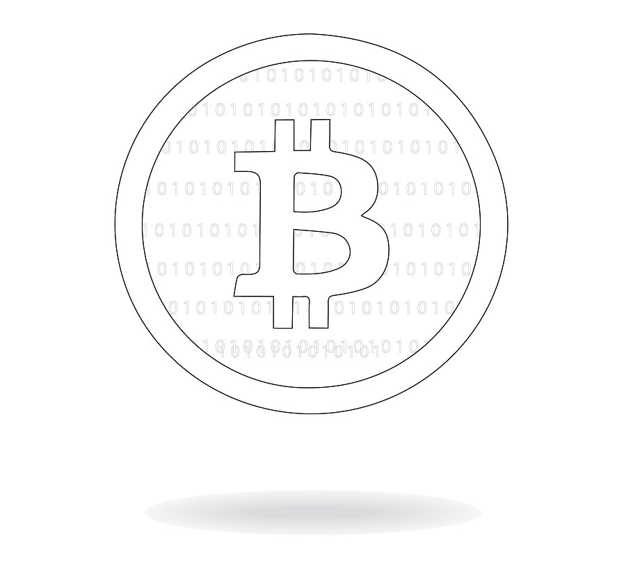 Desenho de Bitcoin Download para Colorir e Pintar