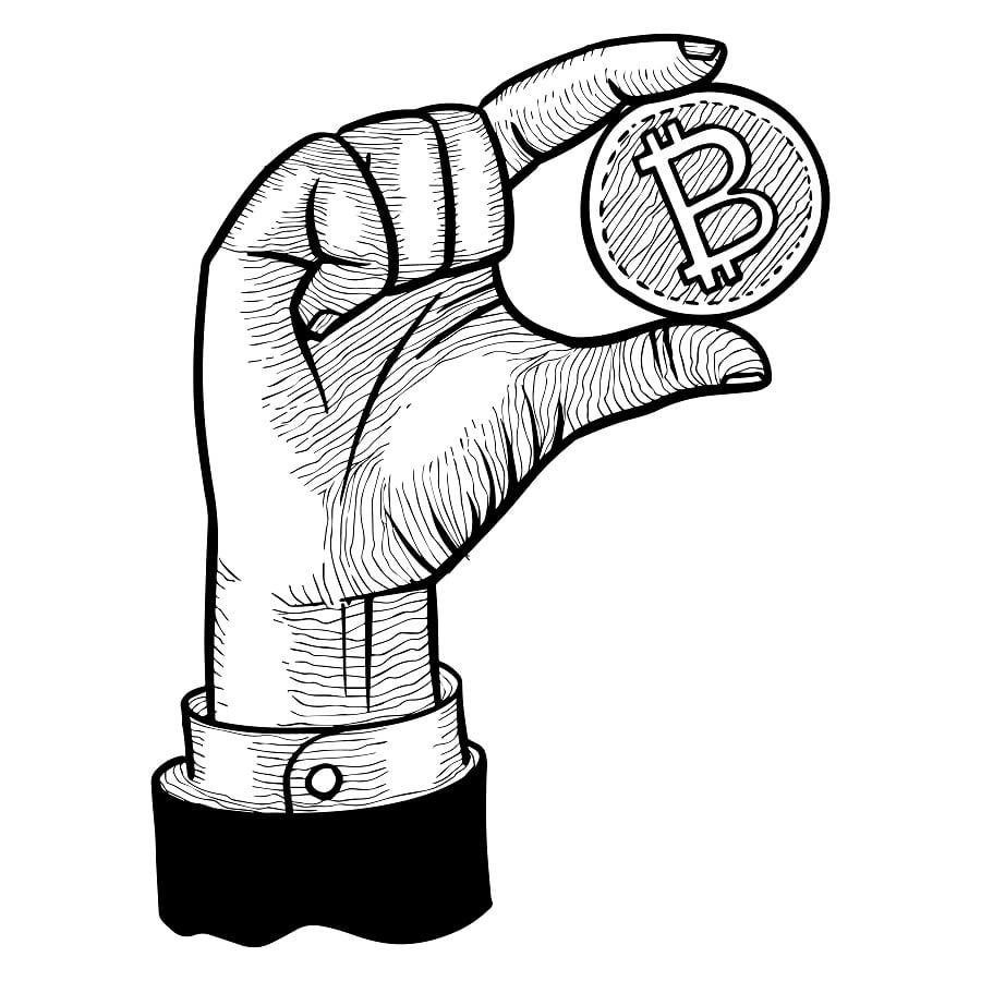 Desenho de Bitcoin Download Pdf para Colorir e Pintar