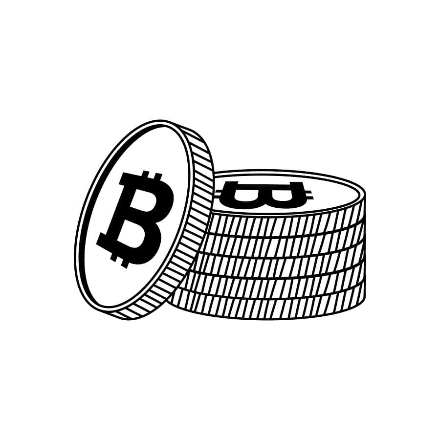 Desenho de Bitcoin Grátis Pdf para Colorir e Pintar