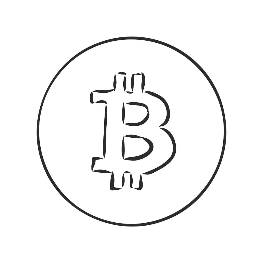 Desenho de Bitcoin Imprimivel para Colorir e Pintar