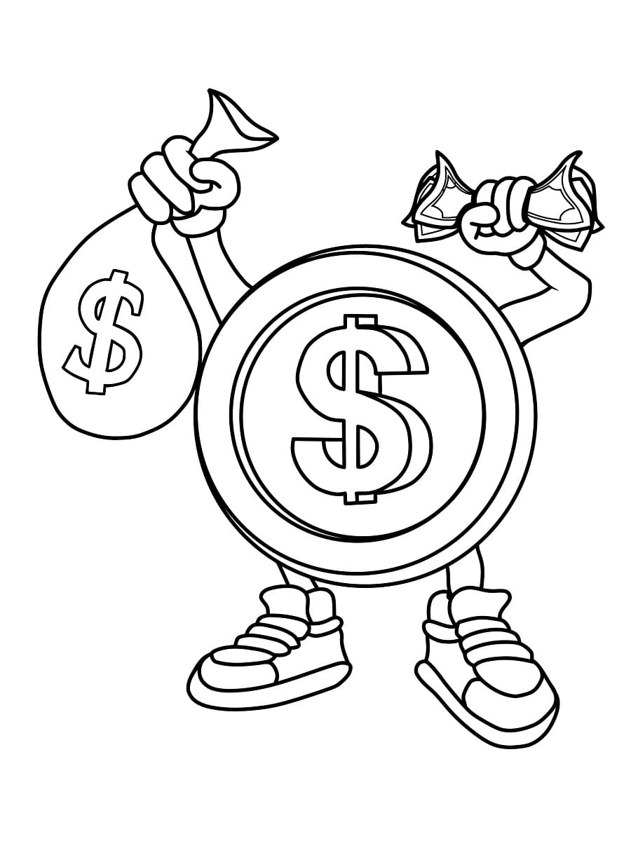 Desenho de Bitcoin Imprimivel Pdf para Colorir e Pintar