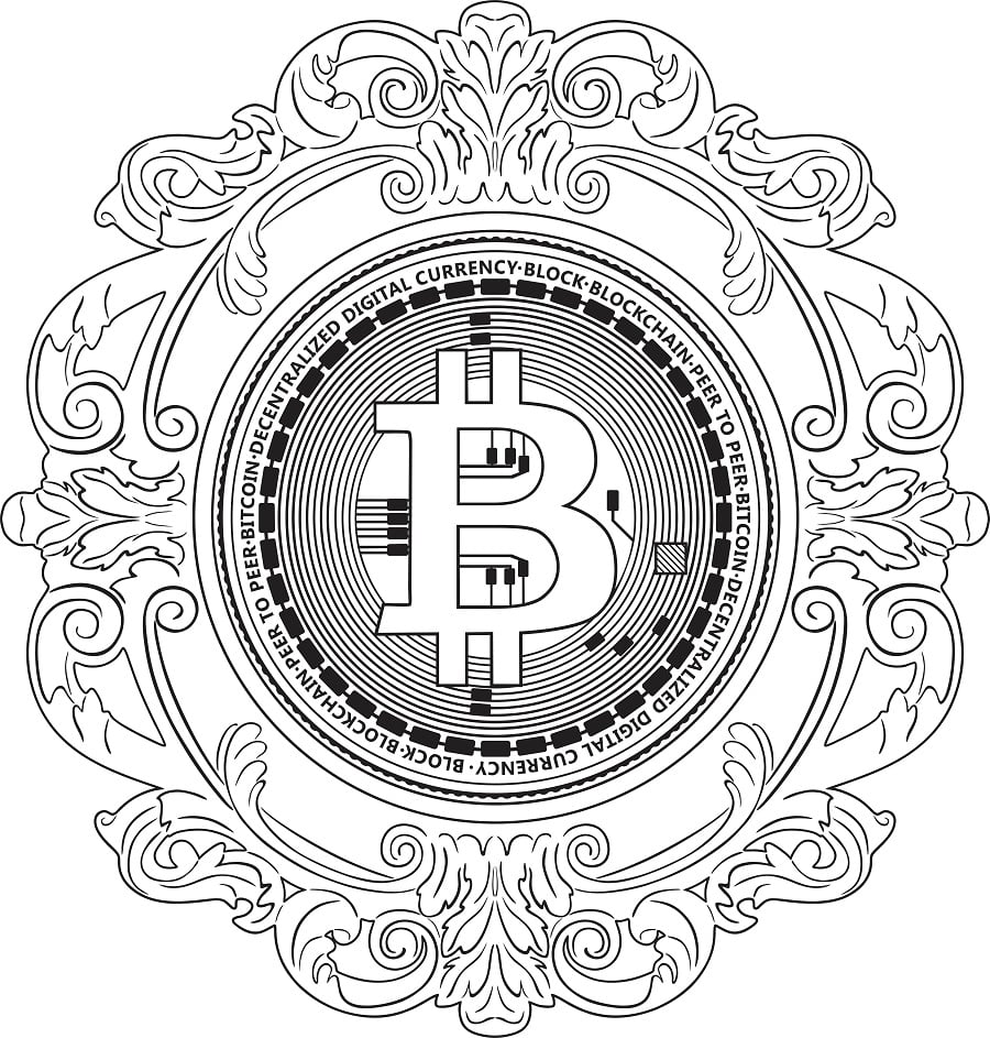 Desenho de Bitcoin para Colorir Download e Pintar
