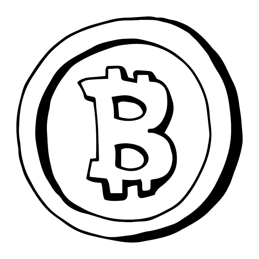 Desenho de Bitcoin para Imprimir Download e Pintar