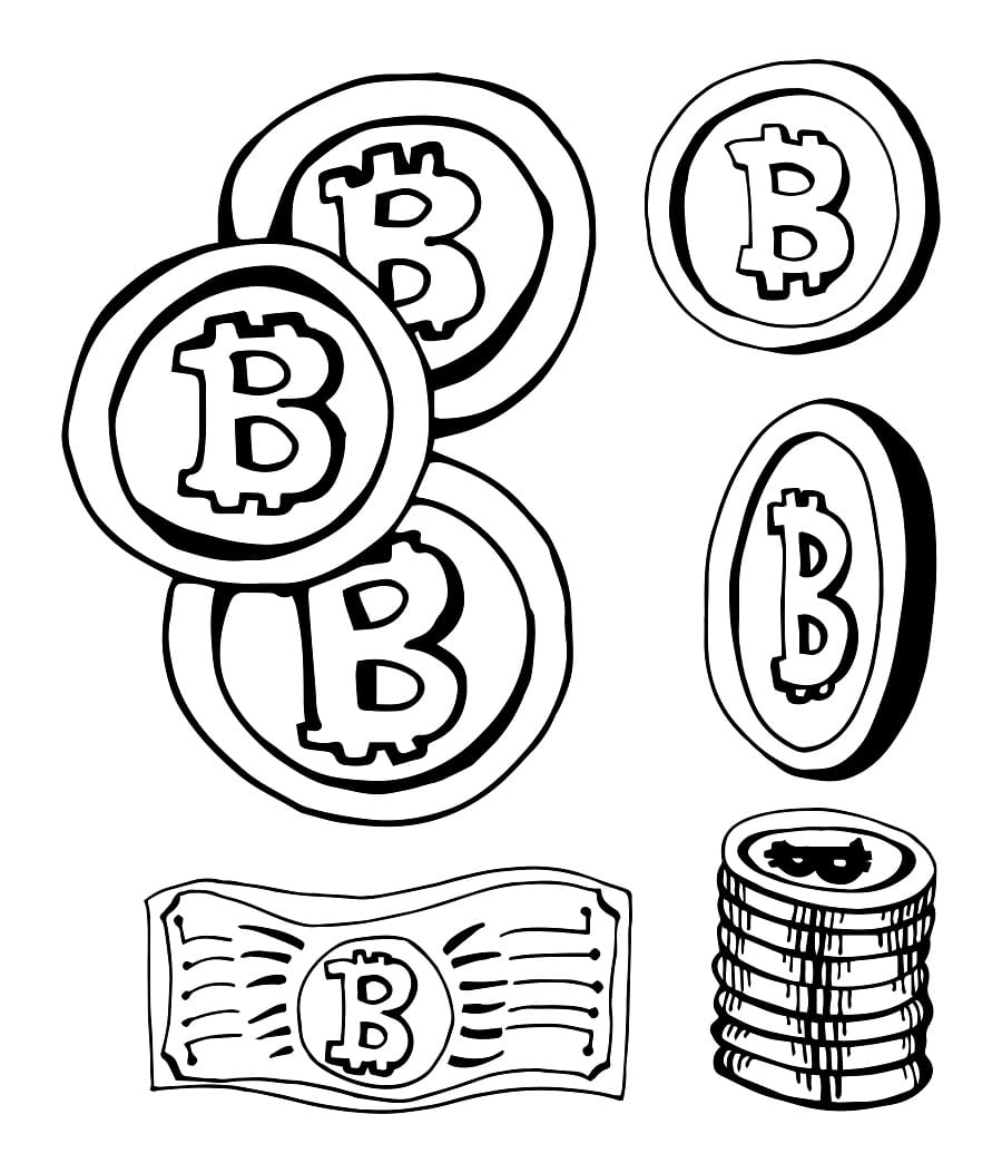 Desenho de Bitcoin para Imprimir Pdf Grátis e Pintar