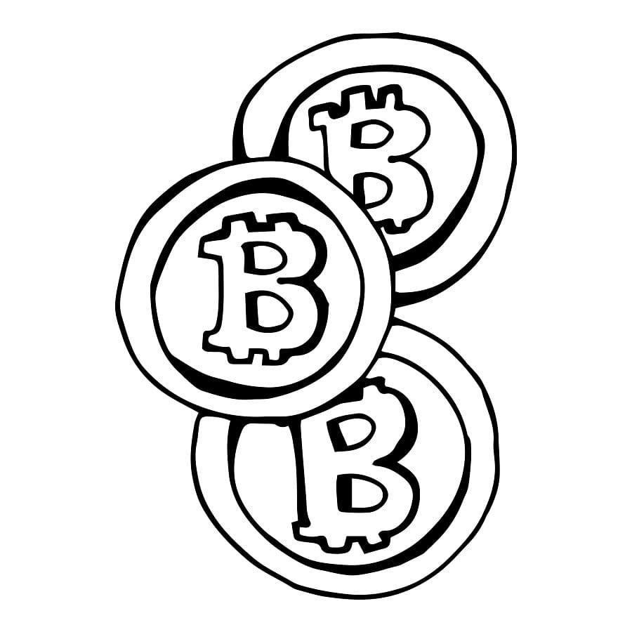 Desenho de Bitcoin para Pintar Pdf Grátis