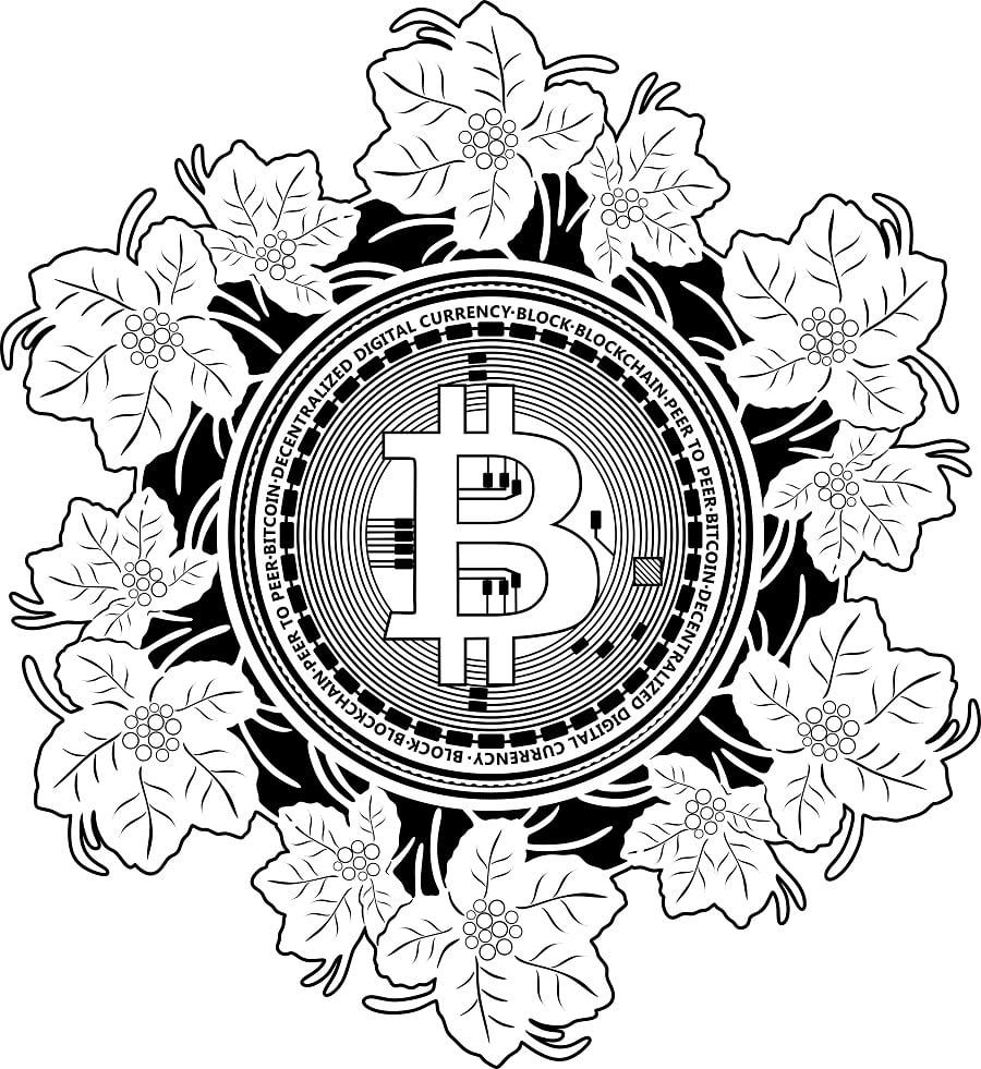 Desenho de Bitcoin Pdf para Imprimir e Colorir e Pintar